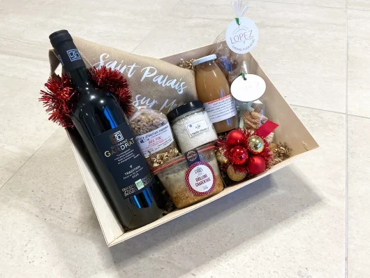 Panier garni de Noël en boutique